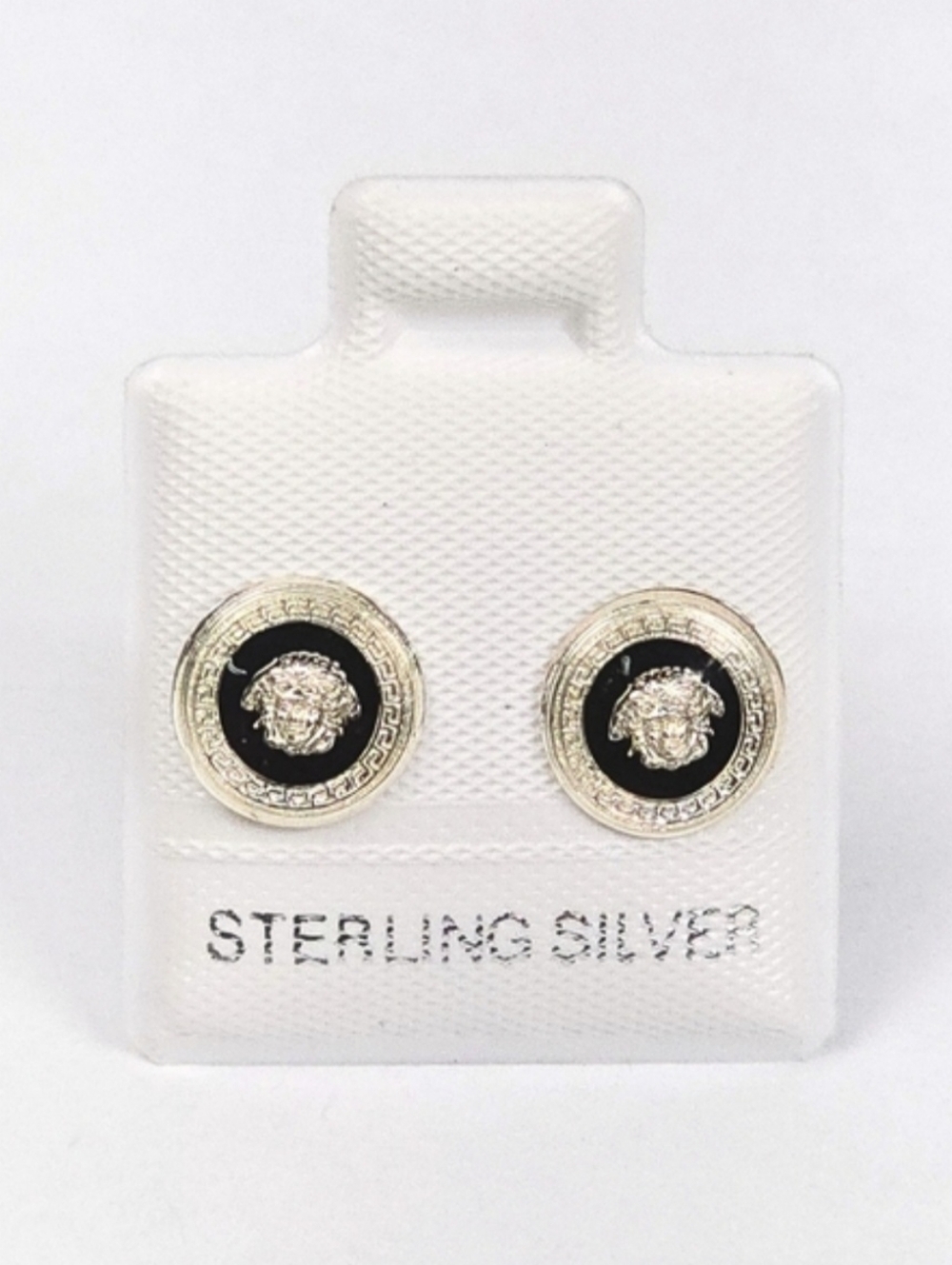 Medusa Versace Inspired Round Stud Earrings 925 Sterling Silver 8.5mm
